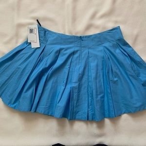 Blue Pleated Skater Skirt